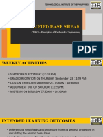 Simplified Base Shear: CE305 - Principles of Earthquake Engineering