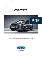 Listino Prezzi Ford Kuga