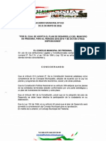 Acuerdo #010 de 2016 Por El Cual Se Adopta El Plan de Desarrollo FREDONIA 2019-2019
