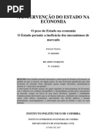 A intervenÃ§Ã£o de Estado na economia