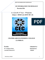 Department of Information Technology Practical File