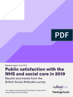 Public Satisfaction With The NHS and Social Care in 2019