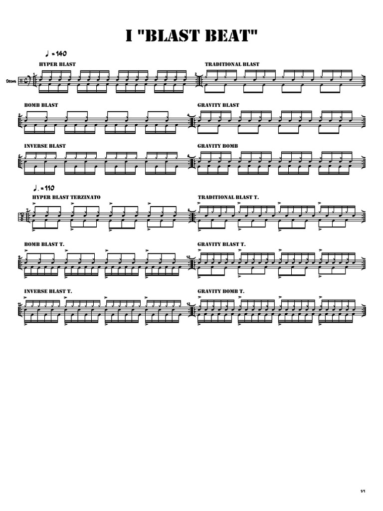 Blast Beats Samples | Download Free PDF | Musical Instruments | Musical Techniques