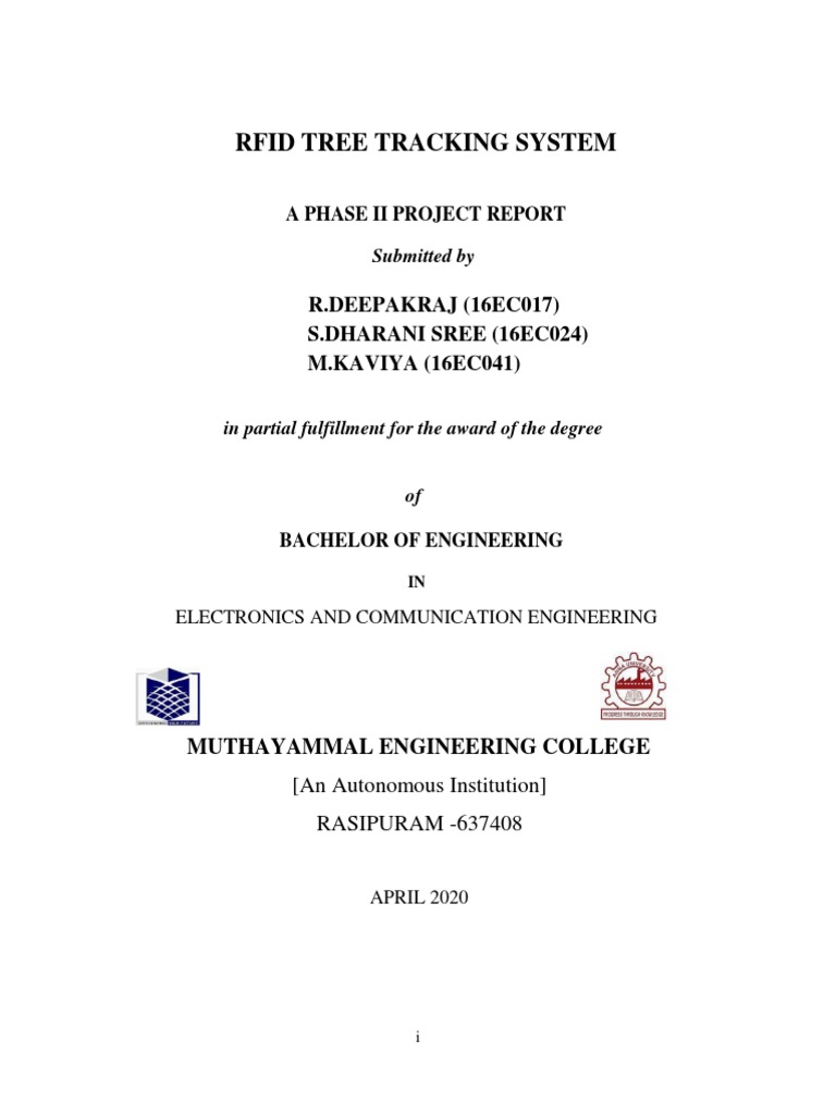 RFID Tree Tracking System Report | PDF | Radio Frequency Identification ...