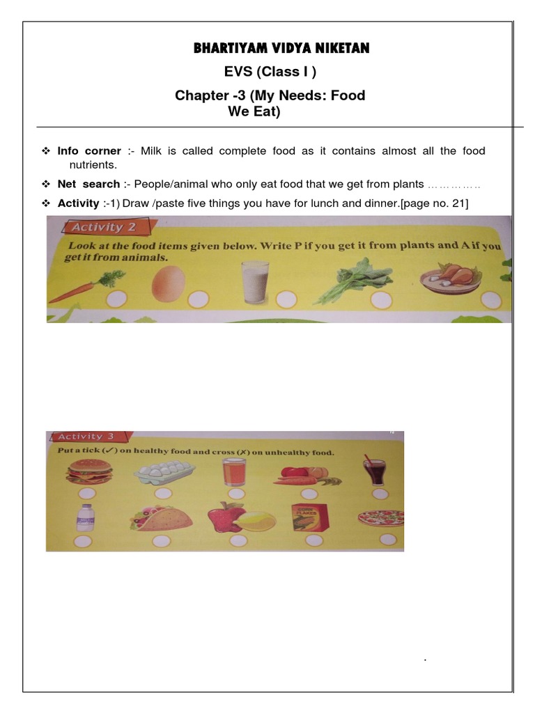 Understanding Our Food Needs | PDF | Meal | Lunch