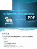 Security Analysis, Assessment, and Assurance JAGC