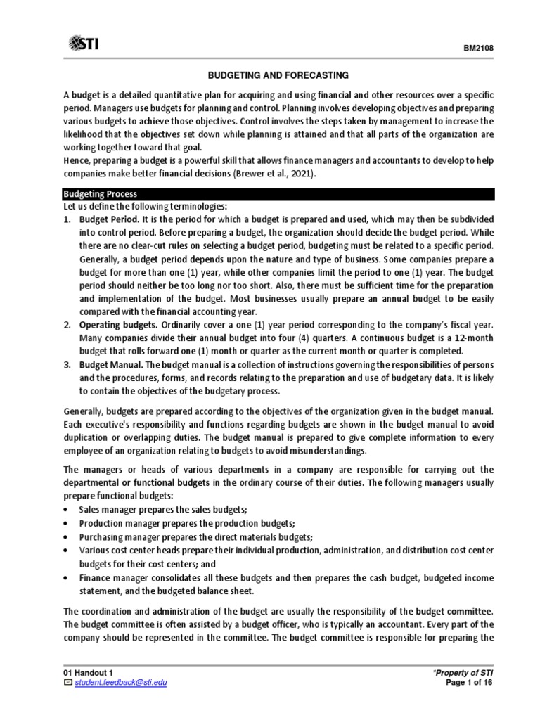 Budgeting and Forecasting Essentials | PDF | Correlation And Dependence ...