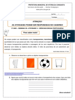 3º Ano - Semana 29 - Atividade 4 - Ciências