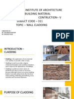 University Institute of Architecture Subject - Building Material AND Contruction - V Subject Code - 311 Topic - Wall Cladding