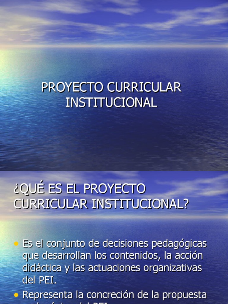 Proyecto Curricular Institucional (PCI) | PDF | Plan de estudios ...