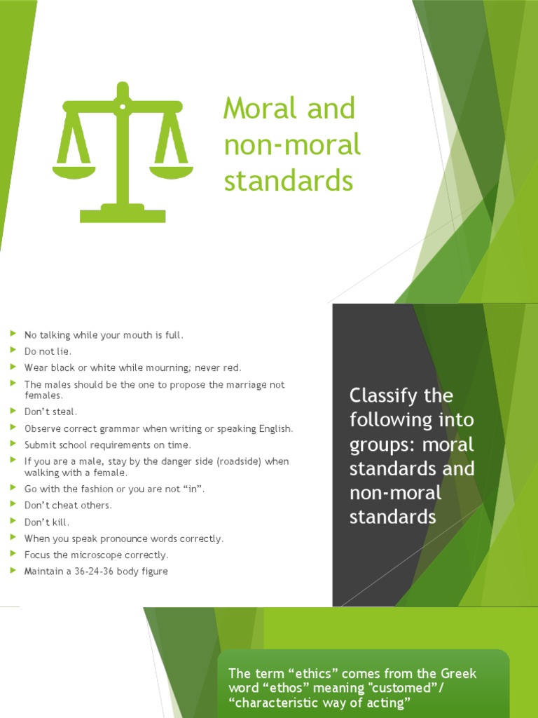 Moral and NonMoral Standards PDF Morality Natural Law