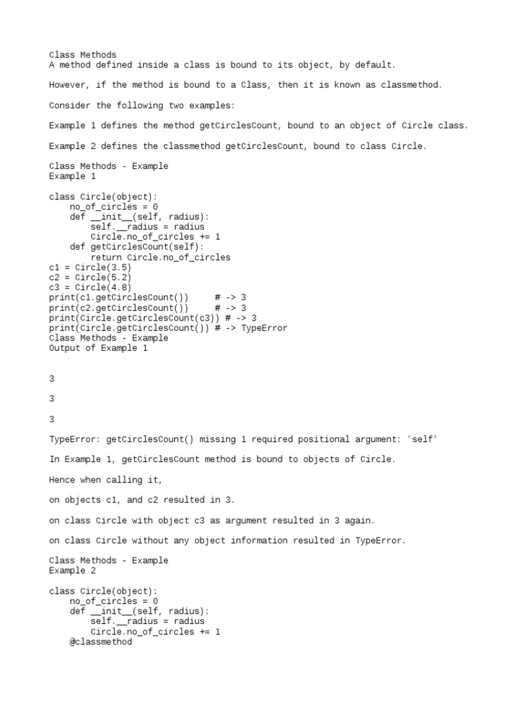 Class N Static | Pdf | Method (Computer Programming) | Circle
