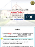 Igneous Textures: B2: Elements of Petrology (Unit 2)
