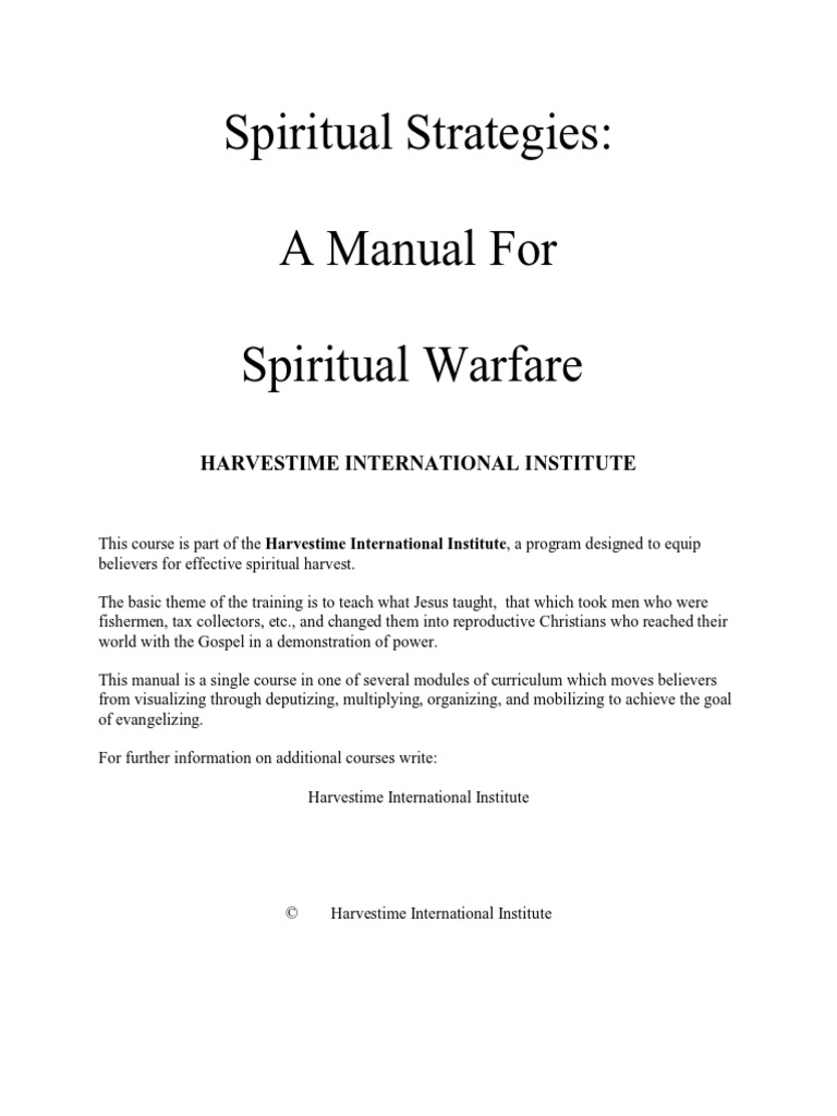 Spiritual Strategies A Manual For Spiritual Warfare PDF Satan