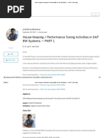 House Keeping - Performance Tuning Activities in SAP BW Systems - PART 1 - SAP Blogs