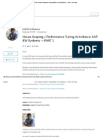 House Keeping - Performance Tuning Activities in SAP BW Systems - PART 1 - SAP Blogs