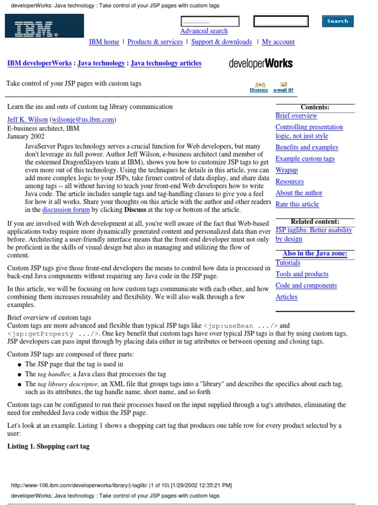 Mastering Custom JSP Tags for Developers | PDF | Java Server Pages ...