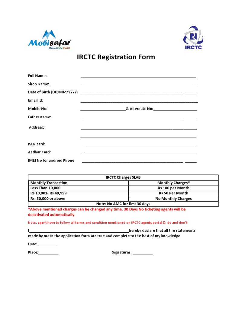 IRCTC Registration Form New | PDF | Computing | Telecommunications