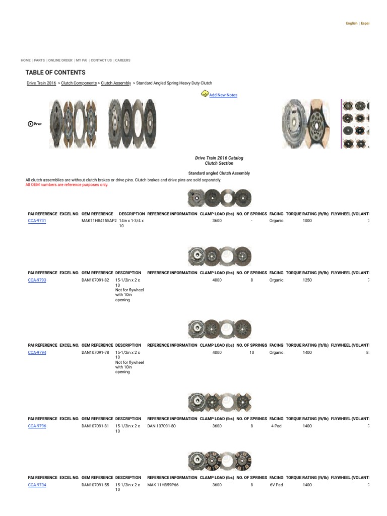 PAI Industries, Inc. - Catalog Prensa2 | PDF | Clutch