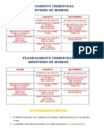 Planejamento Trimestral Ministerio de Homens Atividades e Metas PDF Free