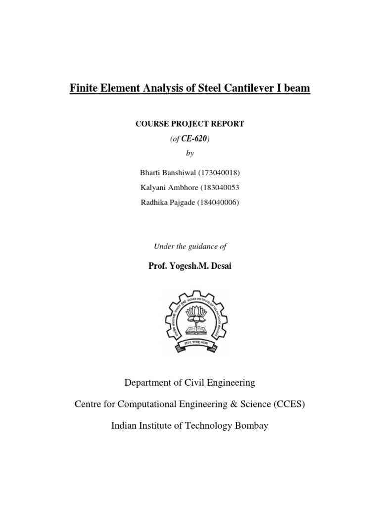 Finite Element Analysis of Steel Cantilever I Beam | PDF | Beam ...