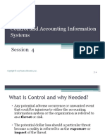 Control and Accounting Information Systems: Session 4