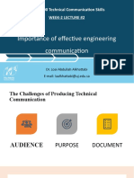 Importance of Effective Engineering Communication: ENIE - 100 Technical Communication Skills Week-2 Lecture #2