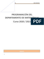 Programación Departamento Matemáticas - 2020 2021