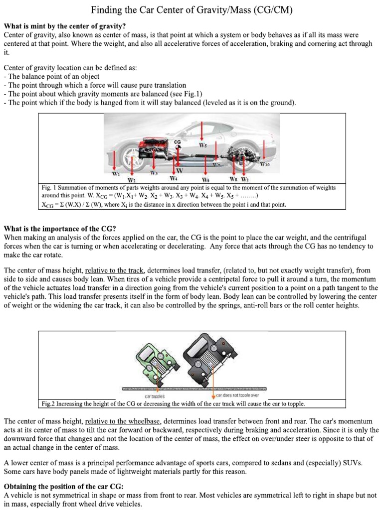 Finding The Car Center of GravityMass PDF