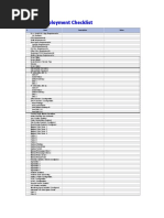 Server Deployment Checklist: Item Description Notes