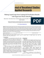 Making Liquid Soap From Cooking Oil Purification With Sugarcane Waste Adsorbent