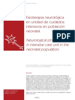 Fisioterapia neurológica en unidad de cuidados intensivos en población neonatal.