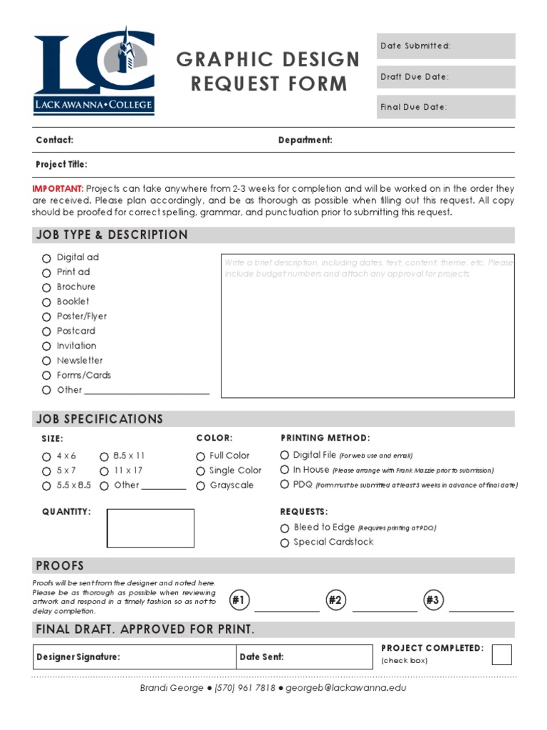 Graphic Design Request Form Template | PDF | Graphic Design | Computing