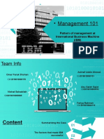 Management 101: Pattern of Management at International Business Machine (IBM)