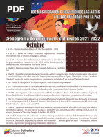 Cronograma de Actividades Culturales Primer Momento 2021-2022