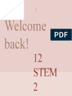 Welcome Back!: 12 Stem 2