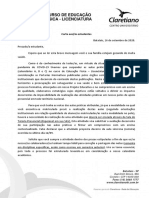 Carta Do Coordenador Atividade Substitutiva Das Aulas Práticas