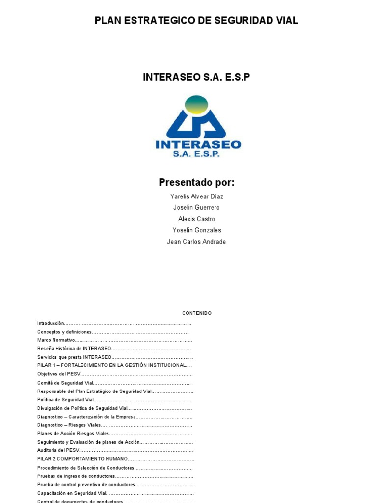 Plan Estratégico de Seguridad Vial 2024 | PDF | Auditoría