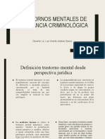 TRASTORNOS MENTALES DE RELEVANCIA CRIMINOLÓGICA