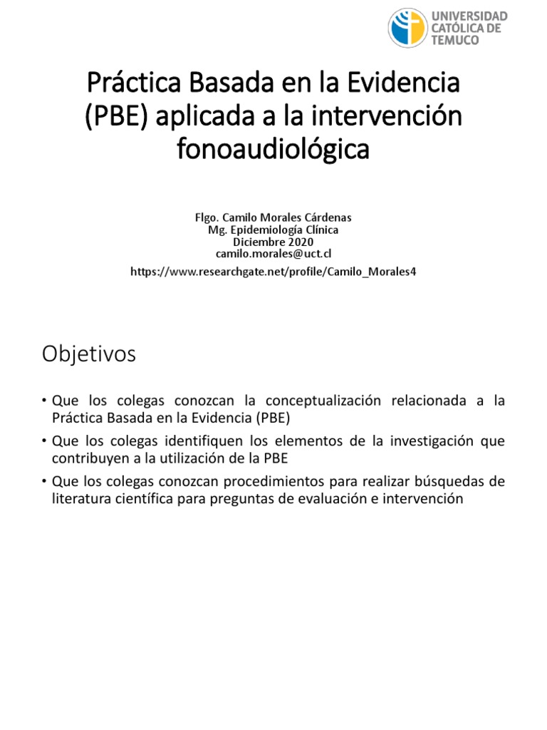 Práctica Basada en La Evidencia (PBE) 122020 | PDF | Método científico ...