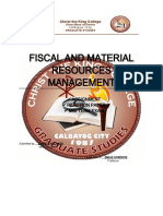 Fiscal and Material Resources Management: Assignment Reaction Paper Mid Term Exam