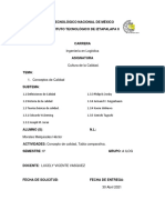 Concepto de Calidad y Tabla Comparativa