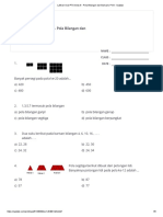 Soal Latihan PTS Kelas 8 Tentang Pola Bilangan dan Barisan