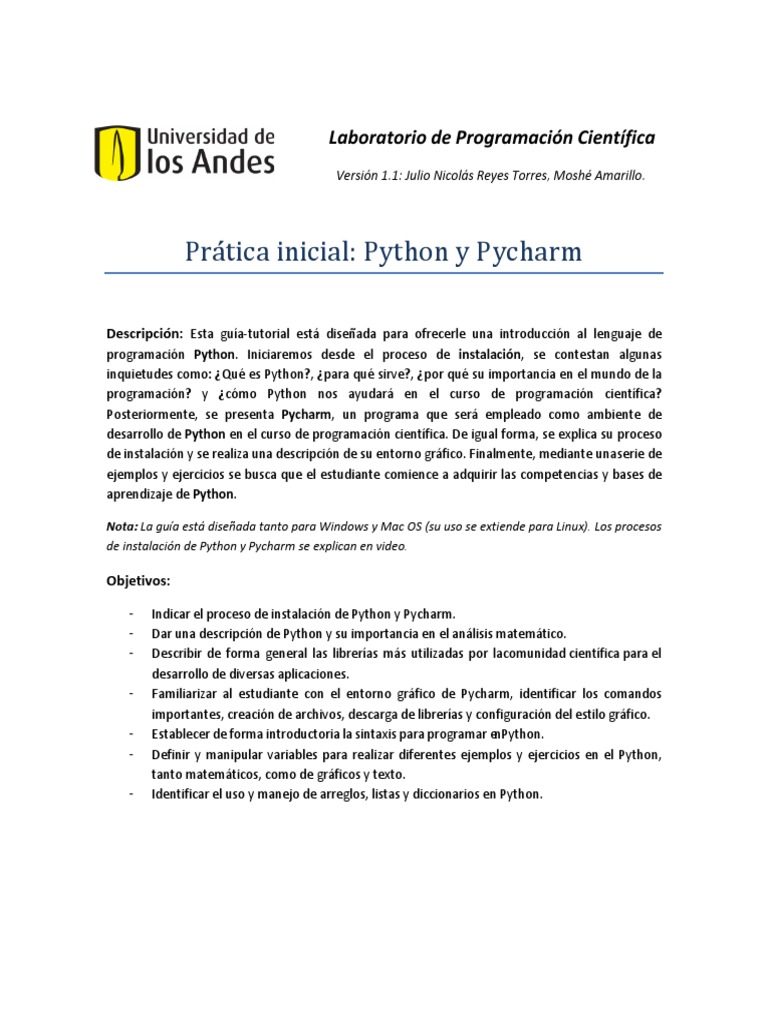 Introducción a Python y Pycharm | PDF | Python (lenguaje de ...