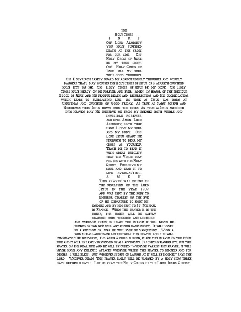 Holy Cross Prayer2 PDF Jesus Religious Behaviour And Experience