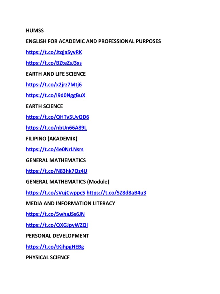 HUMSS Courses Overview and Resources | PDF