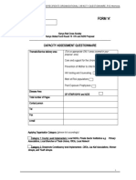 Capacity Assessment Questionnaire for R10 - FORM A