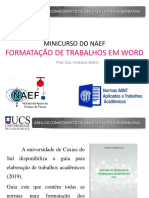 Minicurso - Formatação de Trabalhos em Word