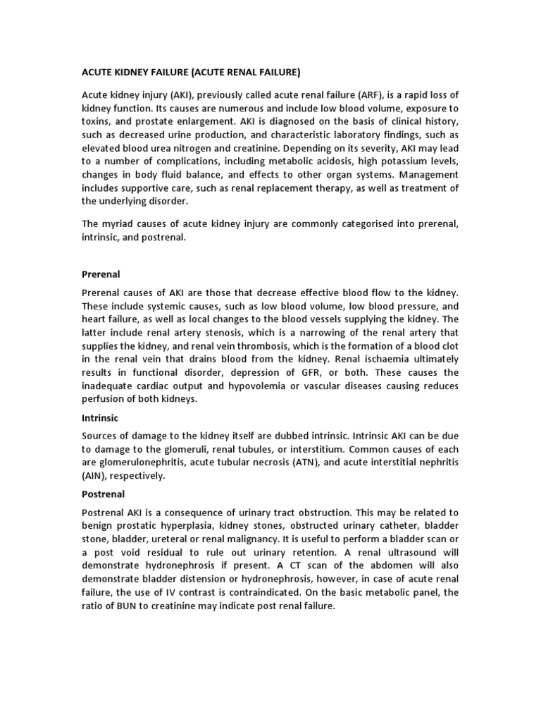 Acute Kidney Failure PDF Kidney Urology