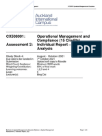 CX508001: Operational Management and Compliance (15 Credits) Assessment 2: Individual Report - Case Study Analysis